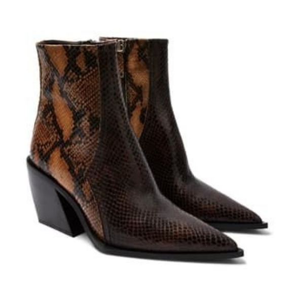 Topshop Leather Snakeprint Western boots - Picture 3 of 5